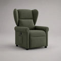 Fauteuil inclinable en tissu polyester vert avec repose-pieds intégré 80 x 90 x 105 cm