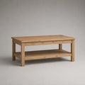 Table basse rectangulaire en bois effet chêne avec tablette inférieure ouverte 120 x 70 x 45 cm