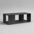 Table basse rectangulaire 120 cm en MDF effet pierre noire avec rangement ouvert 120 x 60 x 35 cm